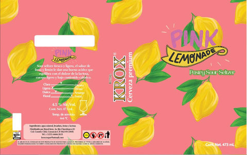 Pastry Sour Seltzer Krox Pink Lemonade 473 ml